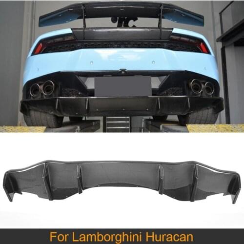Carbon Fiber Rear Bumper Extension Diffuser Spoiler case For Lamborghini Huracan LP600 LP610 Coupe 2 Door 14-17