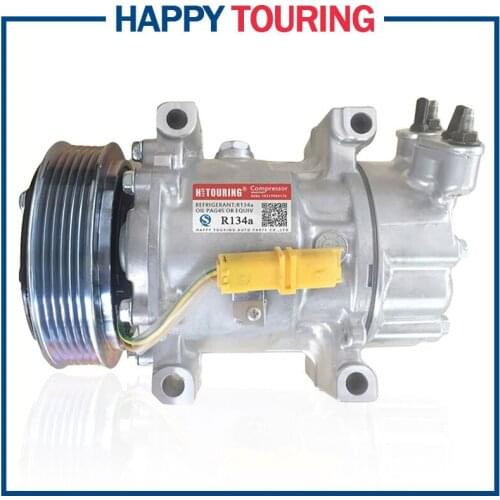 For Peugeot 206 SD6V12 A/C Compressor For Citroen Berlingo C2 C3 Pluriel Xsara 6453GZ 6453JL 6453JP 6453KS 6453LF 6453LH 6453LN