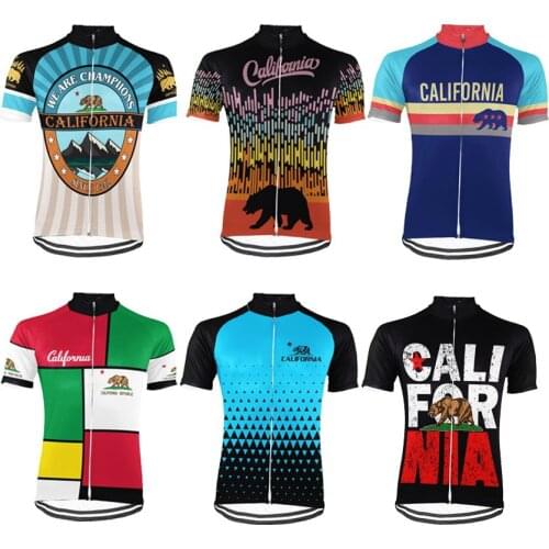 2021 California Team Cycling Jersey Men Short Sleeve Summer Bike Wear Clothing Mtb Jersey Triathlon Maillot Ciclismo