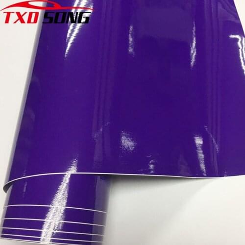 Gloss purple Vinyl Film PVC Adhesive Bright Glossy Car Wrap Foil with AirRelease For Racing Motorcycle Scooter Car Sticker Decal
