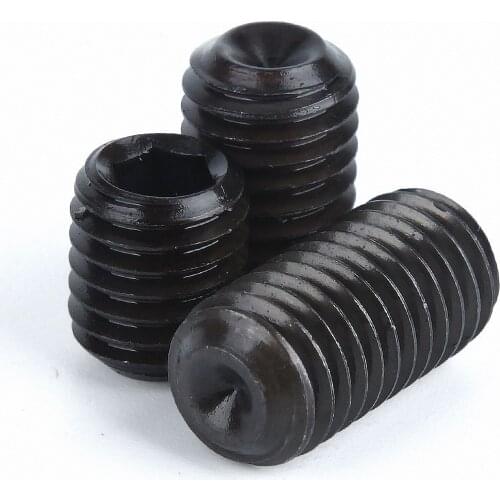 M1.6 M2 M2.5 M3 M4 M5 Grade 12.9 Carbon Steel Metric Thread Cup Point Grub Screws Inner Hexagon Socket Set Screw Bolts