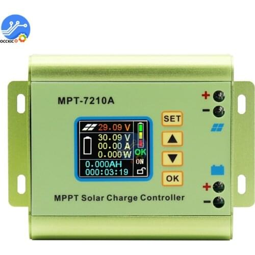 MPT-7210A LCD MPPT 10A Solar Panel Charge Controller Aluminum Alloy for LiPo Battery output 600W 24V 36V 48V 60V 72V