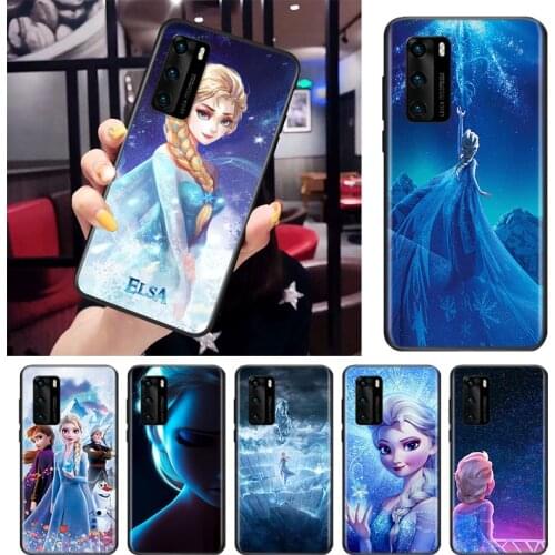 Disney Frozen Princess For Huawei P Smart S Z Mate 40 RS 30 20 10 Pro Plus Lite 2019 2020 2021 Black Soft Phone Case