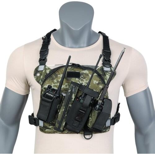 ABBREE Tactical Chest Carry Waterproof Case Bag Multiple Zipper Bags for Baofeng UV-5R UV-9R Plus Walkie Talkie Two Way Radio