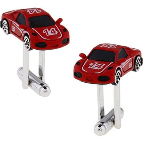Novelty Sports Racing Series Cufflinks Red Paint Fashion Mens High-quality French Shirt Cuff Links Jewelry Gifts for Men