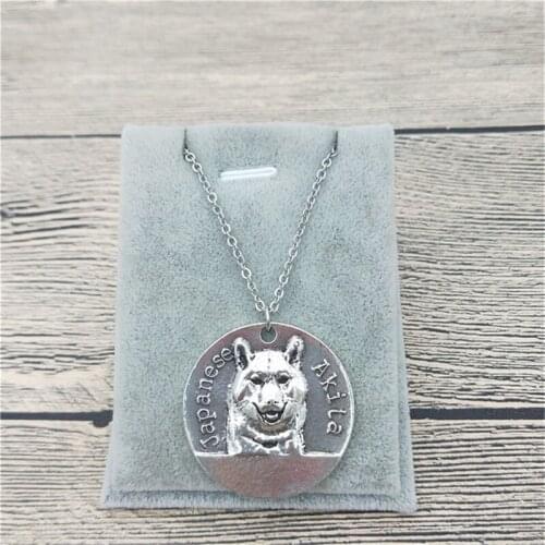 New Vintage Retro Japanese Akita Necklace High Quality Japanese Akita Pendant Necklace Women Pet Dog Pendant Jewelry