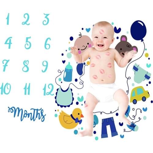 Newborn Baby Monthly Milestone Photo Background Receiving Blanket Infant Kid Props Diaper Photography Play Mat Cloth Accessories