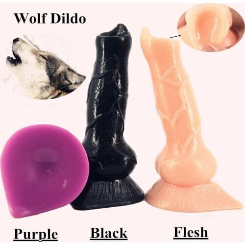 New Design Animal Wolf Dildo Canine Dildo Realistic Penis Dog Dick Artificial Anal Plug Adult Masturbation Sex Toys For Women