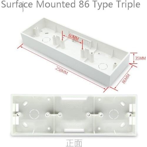 PVC Inflaming Retarding 86 Type General Purpose Ming Box Connection Open Boxes Switch Box Socket Case Triple Three