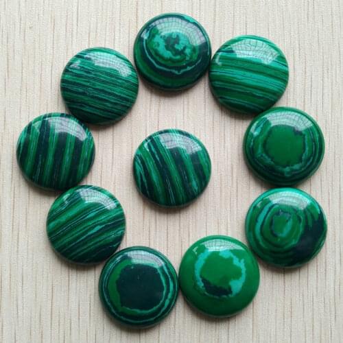 Wholesale 20pcs/lot 2017 Fashion malachite stone round cabochon beads 25mm for jewelry Accessories making free shipping