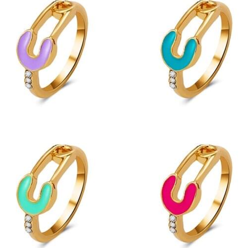 Simple Colorful Paperclip Rings for Women Rings 2021 Trend Hip Hop Punk Personality Open Adjustable Ring Party Jewelry Gifts