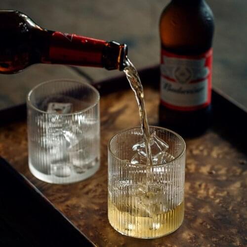 Ripple Whisky Glass Drinking Cup Juice Milk Glasses ins Transparent Glass Tea Coffee Mug