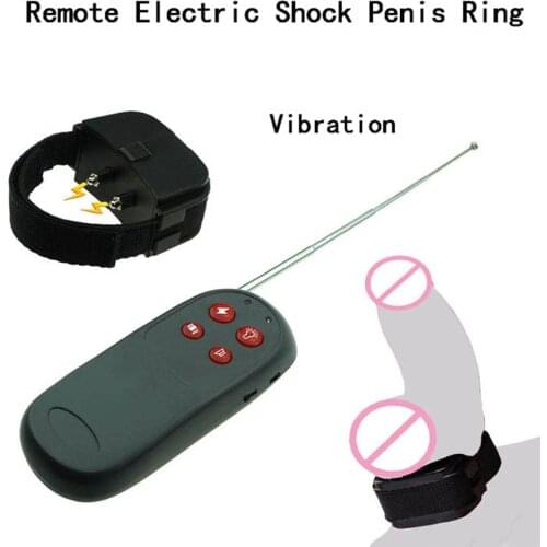 Remote Control Electric Shock Penis Ring Vibrating Cock Ring Adult Game Ball Stretcher Scrotum Bondage Adult Sex Toys For Man