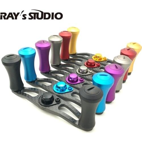 DIY carbon fishing reel handle+ metal knobs,free shipping