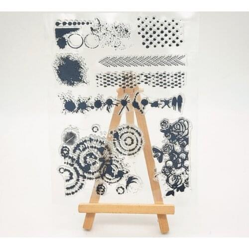 Ink Flower Transparent Clear Silicone Stamp Seal DIY Scrapbooking Stencil Coloring Decorative Office School Supplies Reusable