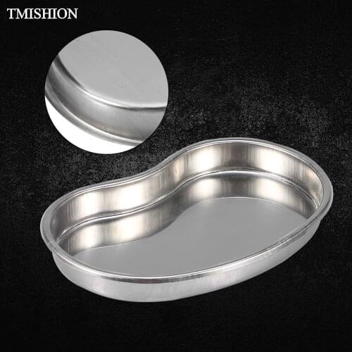 S Size Silver Stainless Steel Tattoo Tray Surgical Disinfection Bending Plate For Dental Eyebrow Lip Tattoo Sterilization Tools