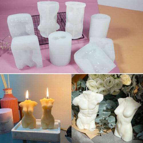 3D Body Silicone Mold Hot Diy Candle Mold Male And Female Art Fragrance Candle Making Soap Tool Practical Moldes Decorating Mold