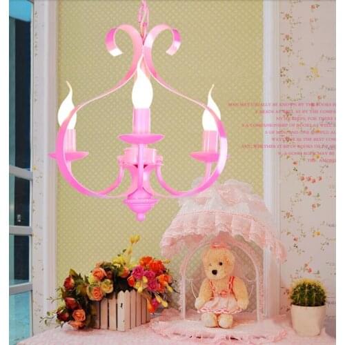 Nordic pastoral children girl princess room lamp bedroom lamp Korean romantic restaurant chandeliers