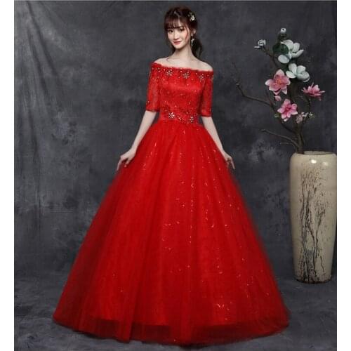 Gryffon Wedding Dress Elegant Half Sleeve Boat Neck Ball Gown Princess Vintage Lace Wedding Dresses Vestido De Noiva Plus Size
