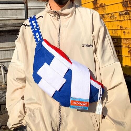 Trend Waist Bag Fanny Pack Unisex Chest Packs Men Women Banana Bags Street Style Couple Hip Hop Crossbody Pack Canvas Package