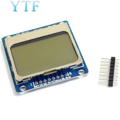 Smart Electronics LCD Module Display Monitor Blue Backlight Adapter PCB 84*48 84x84 Lcd 5110 Nokia 5110 Screen For Arduino