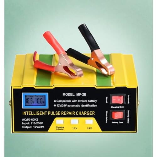 Intelligent 12V 24V Electric Smart Pulse Repair Car Battery Charger Maintainer Automatic LCD Lead Charger