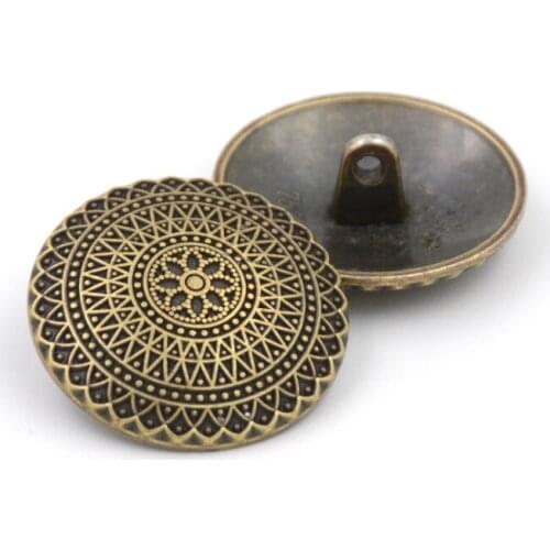 10pcs/lot Metal coat button windbreaker woolen coat button vintage pattern high button 15mm 18mm 20mm 23mm 25mm