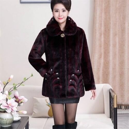 Elderly Fur Coat Women 2019 Winter Fashion New Loose Large Size Fur Imitation Mink Fur Mink Thick Warm Jacket Tide H00971
