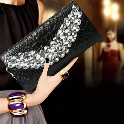 Women Clutch Bag Female Small Bag Mobile Phone Clutch Bag Leather Shoulder Slung Ladies Chain Bags Wild Rhinestone 2020 New Soft