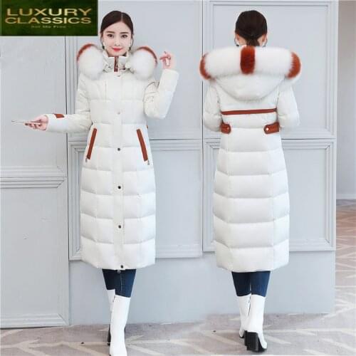 Down Winter Jacket Duck Women Long Down Coat Female Thick Slim Jackets Clothes Ladies Large Fox Fur Hood Warm Coats 20216