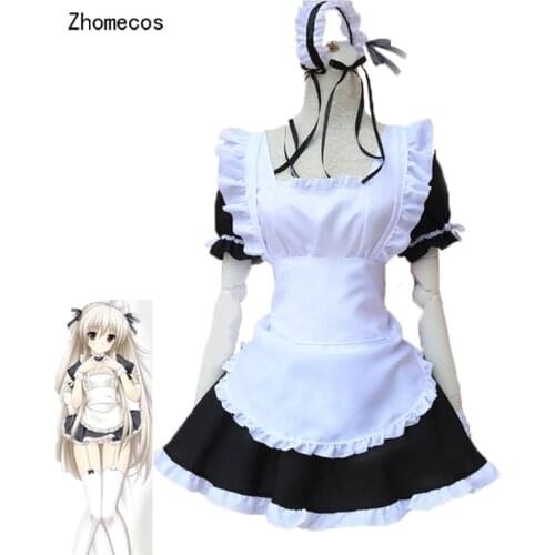 Zhomecos In Solitude Kasugano Sora Lolita Maid Dress Cosplay Costumes for Girls Woman Waitress Maid Party Stage Costumes
