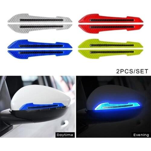 1 Pair Car Rearview Mirror Reflective Sticker for Lancia Delta Ypsilon Lybra Musa Kappa Voyager