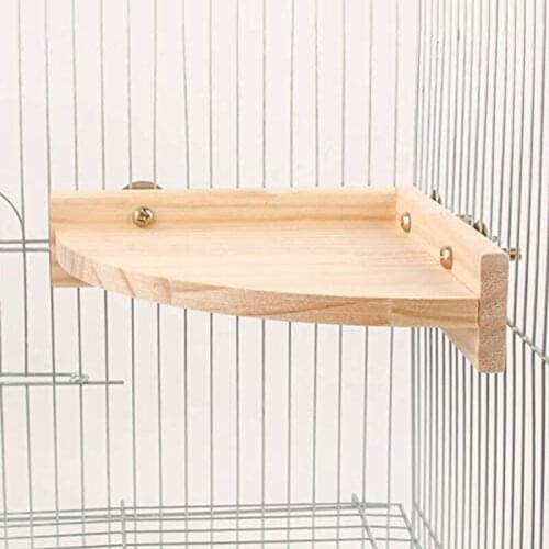 1Pc New Pet Bird Parrot Wood Platform Stand Rack Toy Hamster Branch Perches For Bird Cage Toys Pet Supplies