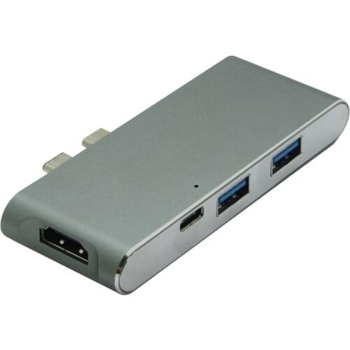 10pcs/lot 6 Ports 2 Daul USB 3.1 Type C Charging Port HUB SD/Micro SD Card Reader 4K HDMI Adapter Hub for Macbook Pro