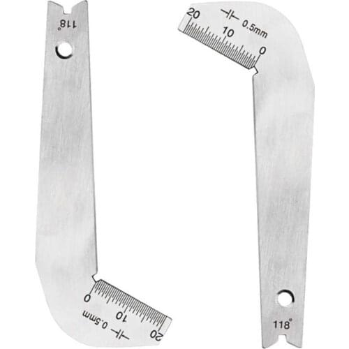 118 Degree Twist Drill Bits Angle Gage Grinding Center Gauge Sharpening Tools Stainless Steel Corner Front Edge Measuring Tool