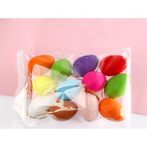 12pcs/Bag Plastic Easter Eggs Hanging Ornament Kids Toys DIY Childs Crafts Painting Egg Easter Party Supplies Home Decor