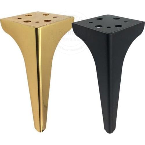 4PCS Gold color sofa leg furniture foot accessories black color metal heavy support solid TV wooden cabinet feet 19.5cm