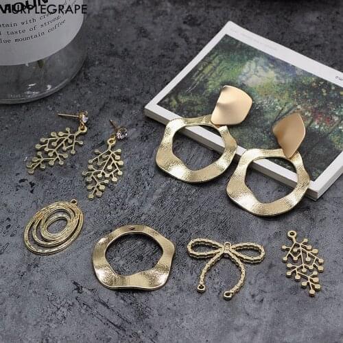 8pcs Earrings Diy Jewelry Accessories Handmade Materials Color Retaining Alloy Pendant