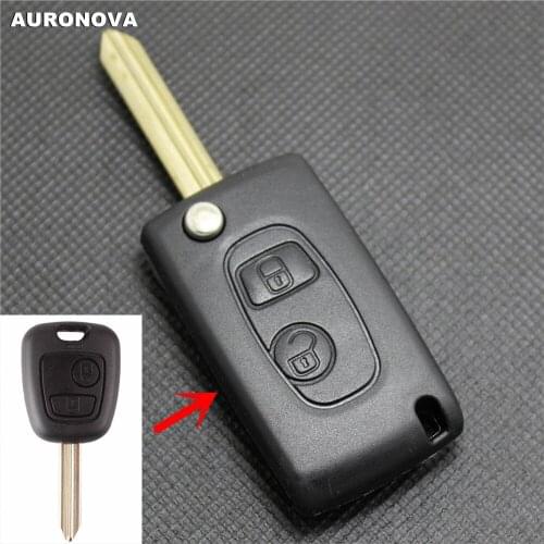 AURONOVA New Upgrade Folding Key Shell for Citroen Picasso Elysee Flip Folding Key 2 Buttons Remote Car Key Case