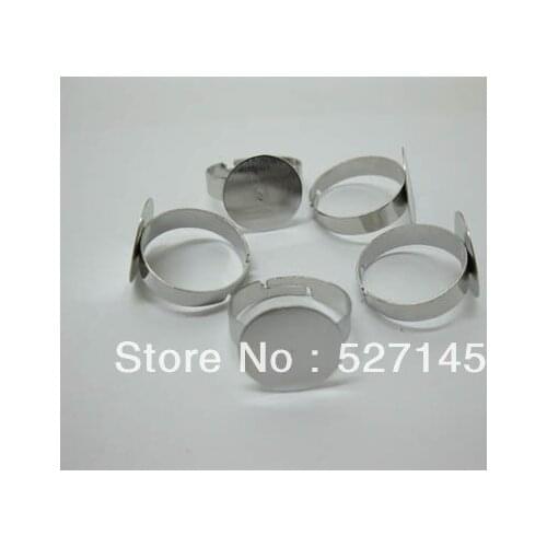 Free Shipping 500Pcs/Lot Round Adjustable RING Blank Bases Ring Settings 12mm