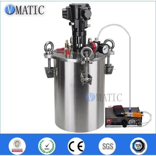 Free Shipping Pneumatic Mixing Stainless Steel Air Pressure Glue Dispensing Tank Container 10L With Dispenser Controller & Valve