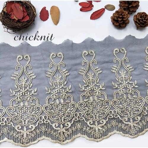 CHICKNIT width200mm 2018 new Fashion Bohemia style black Net trim for Wedding Dress Headscarf Accessories Tuxedo lace WB17