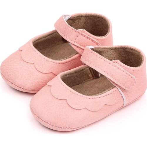 Cute Bow Soft Leather Anti Slip Baby Shoes Toddlers Rubber Sole First Walkers Boys Girls Moccasins Newborn Crib Shoes Prewalkers