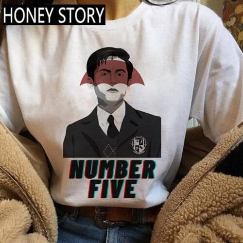 Umbrella Academy Harajuku T Shirt Graphic The Women Ullzang Cha-Cha Diego Tshirt Funny Cartoon Tshirt Fashion Tops Tee Female