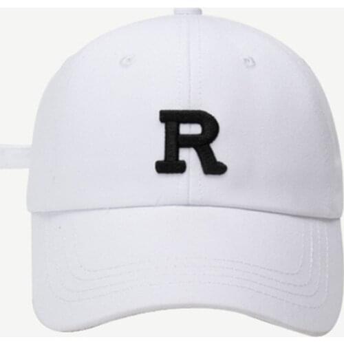 Cotton R Letter Embroidery Casquette Baseball Cap Adjustable Snapback Hats for Men and Women 268
