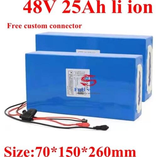 48v 25ah lithium ion battery 48v li-ion 18650 with BMS for 1000w 1500w e-bike fiets scooter bicycle Inverter + charger