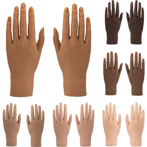 Nail Practice Hand Acrylic Nails Bendable Adult Mannequin With Flexible Finger Adjustment Display Model Moveable Nails