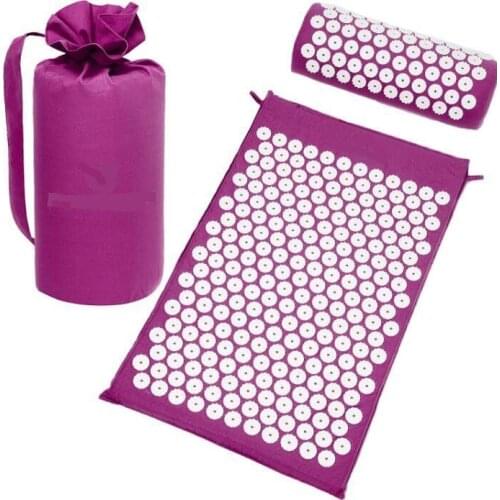 Health & Relaxation Massager(62*38cm)Cushion Massage Mat Acupresure Shiatsu Neck Back Pain Relieve Spike Yoga Mat With Pillow