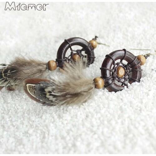 MIAMOR 1 Pair Mini Wood Dreamcatcher Handmade Dream Catcher Net Decoration Ornament Diameter 3.5cm Amor061