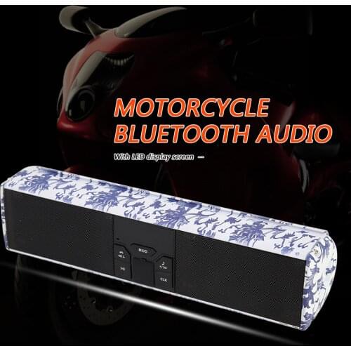 Motorcycle Electronic Accessory Bluetooth-compatible Motorcycle Audio Amplifier Stereo Speaker System Blue White Porcelain